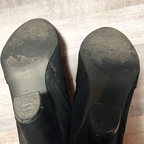 Metaphor Womens Black Suede Camile Knee High Fashion Boots Size 8M Heeled - Picture 9 of 14